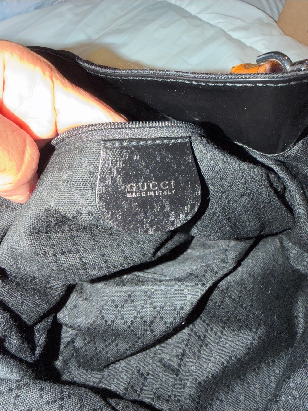 Gucci Women’s Black Shoulder Bag with Bamboo Handle and Shoulder strap - Picture 9 of 12